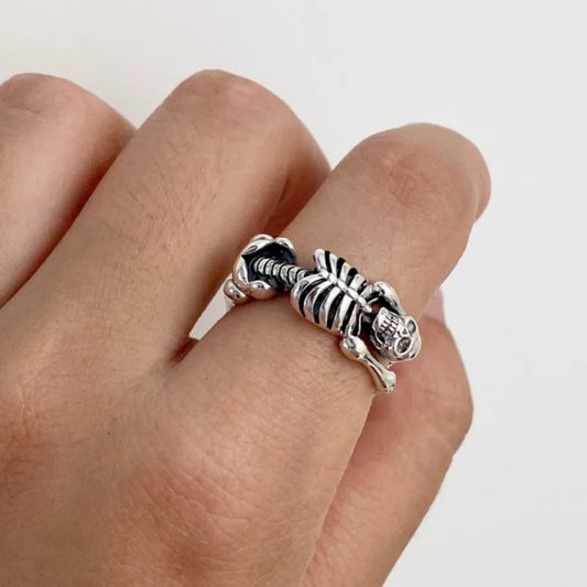 Buyee 925 Sterling Silver Big Ring Finger Unique Open Ring for Woman Men Fashion Punk Fine Jewelry Circle with Box